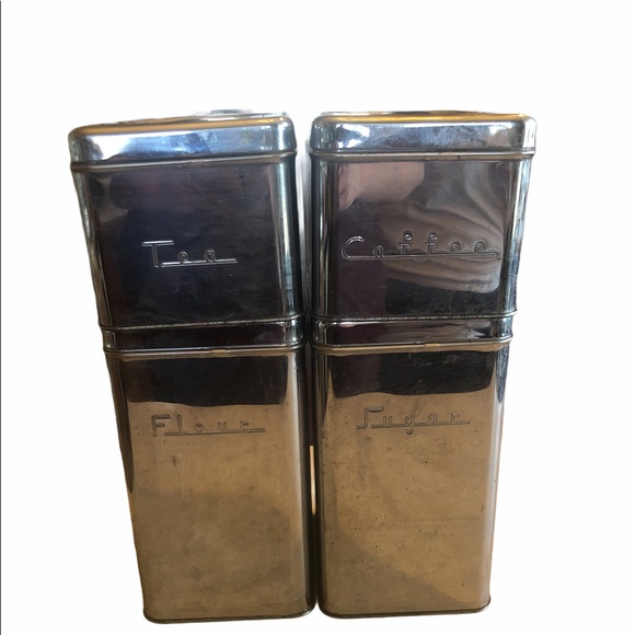 Vintage Lincolnware 1960s chrome canister sets